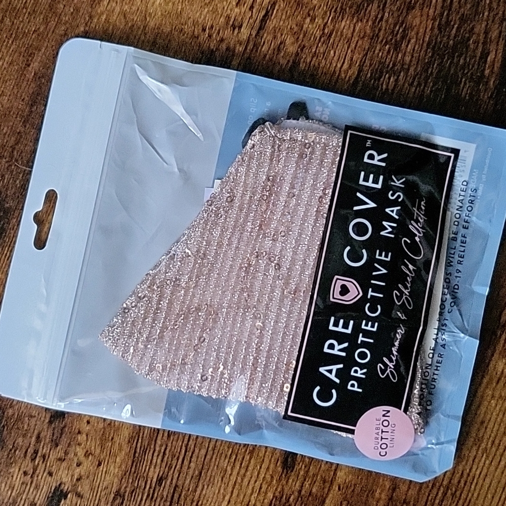Care Cover Pink Sequin Face Mask